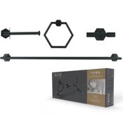 Wholesale - 4pc YORK MATTE BLACK BATH HARDWARE SET C/P 6, UPC: 092903945939